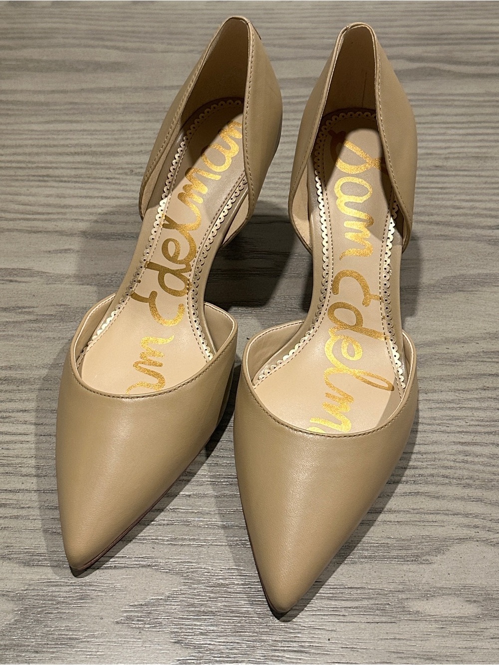 Sam Edelman Women's Tan Pointed-Toe D'Orsay Pumps